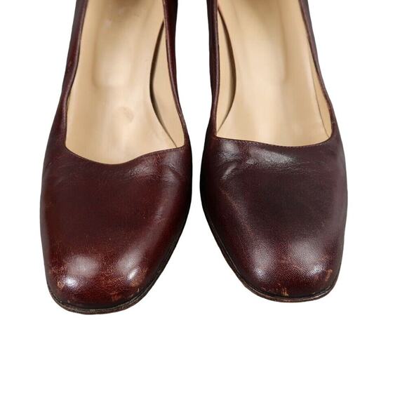 Hobbs Shoes Women 40 Pumps Classic Chunky Heel Fashion Leather Brown Formal Chic - Picture 4 of 16